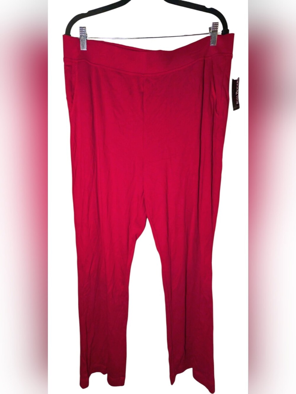 NWT Kim Rogers Red 100% Cotton Pull On Lounge Pants Size L